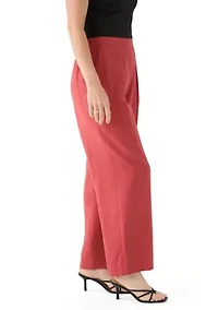 Petite Pleat Front Wide Leg Pants