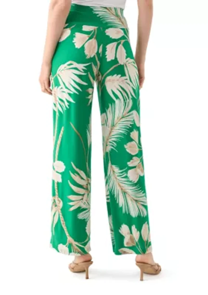 Petite High Rise Tropical Printed Pants