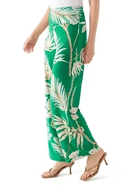 Petite High Rise Tropical Printed Pants