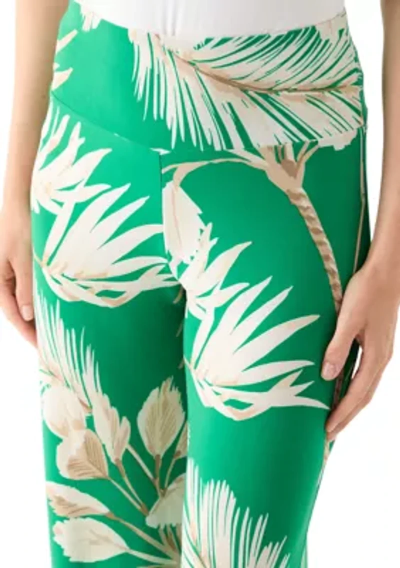 Petite High Rise Tropical Printed Pants