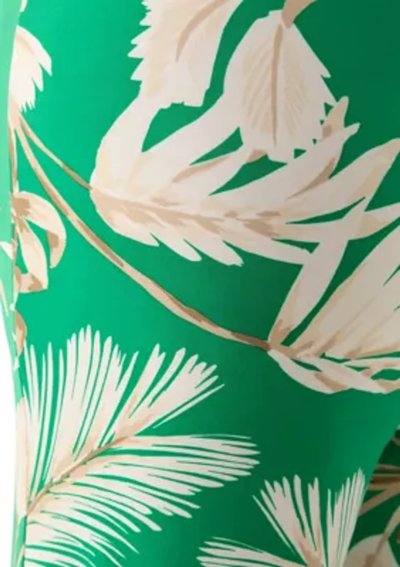 Plus Tropical Print Wide Leg Palazzo Pants