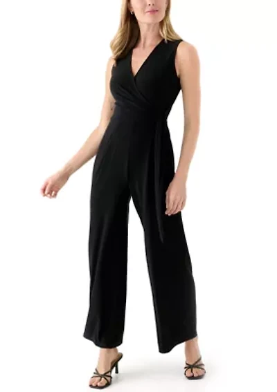 Petite Sleeveless Wrap Jumpsuit