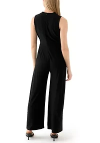 Petite Sleeveless Wrap Jumpsuit