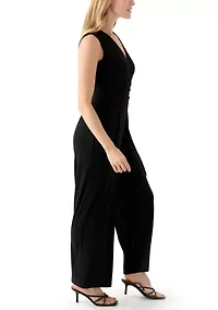 Petite Sleeveless Wrap Jumpsuit