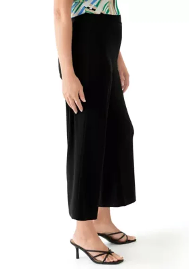 Petite Cropped Printed Palazzo Pants