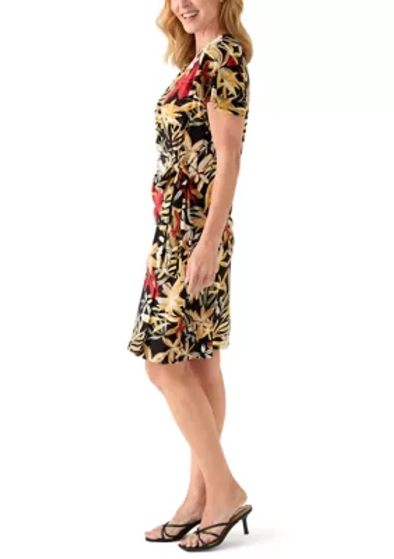 Women's Flutter Sleeve Classic Wrap Dress