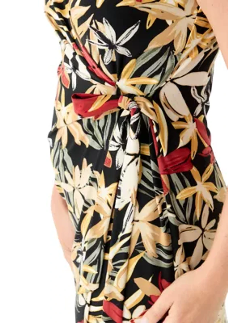 Petite Flutter Sleeve Wrap Dress
