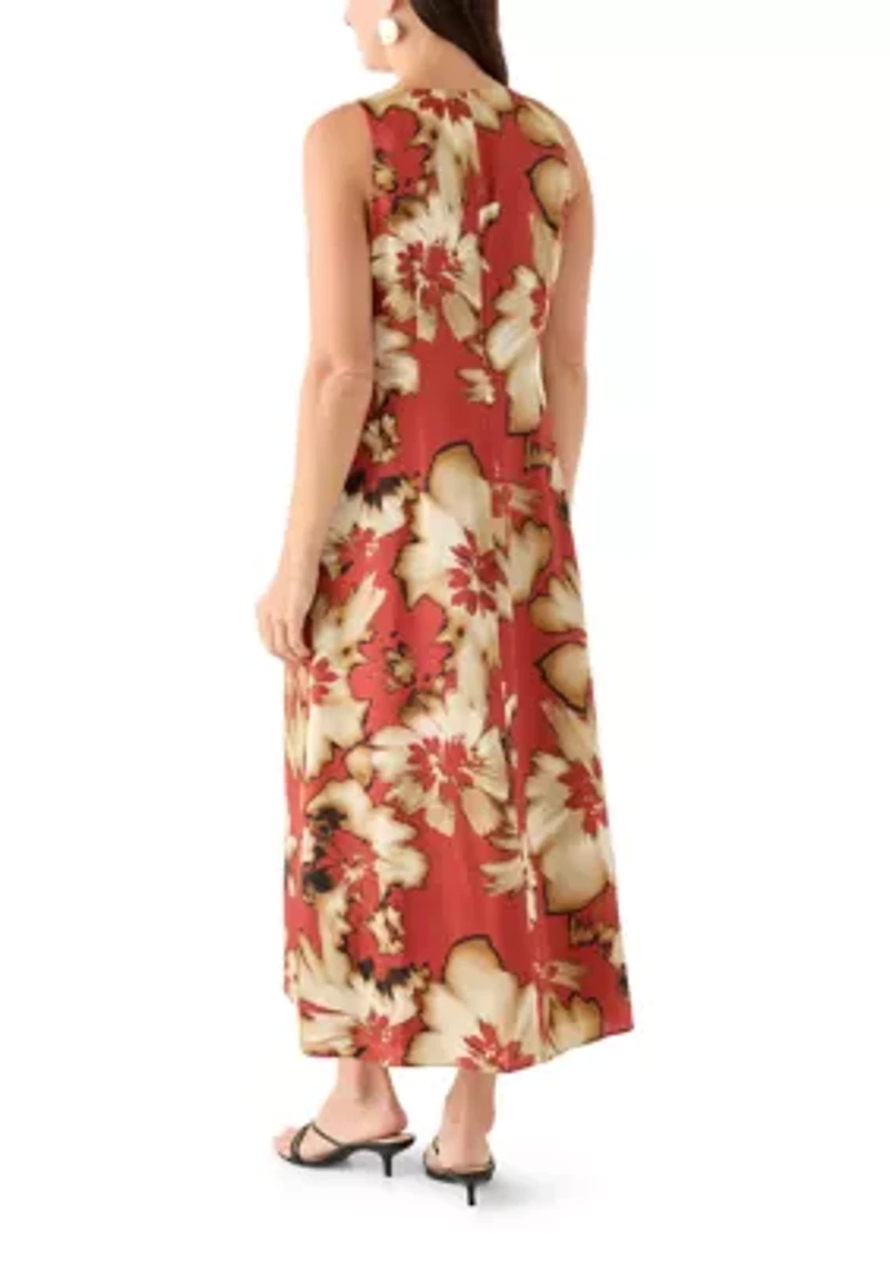 Women's Sleeveless Floral Midi Dress
