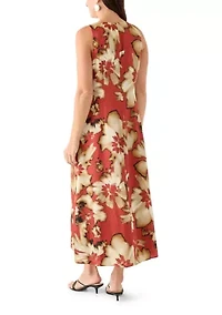 Women's Sleeveless Floral Midi Dress