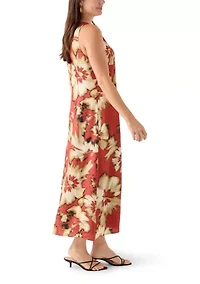 Women's Sleeveless Floral Midi Dress