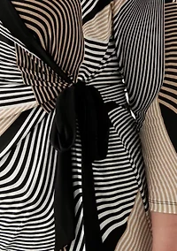 Plus Printed Knit Wrap Top