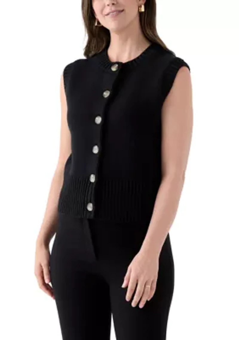 Petite Button Front Vest