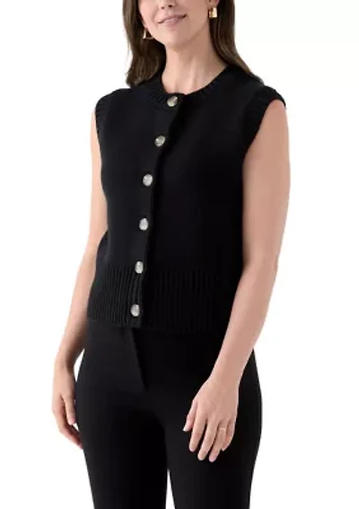 Petite Button Front Vest