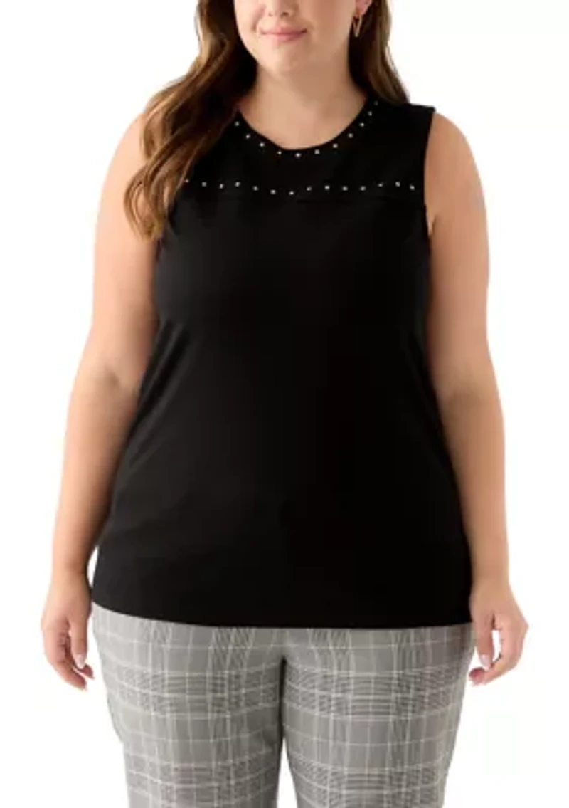 Plus Serenity Kit Top with Heatset Studded Trim