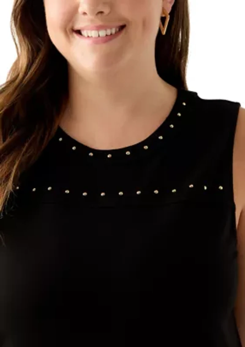 Plus Serenity Kit Top with Heatset Studded Trim