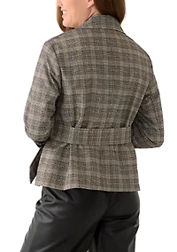 Petite Long Sleeve Short Belted Trench Jacket