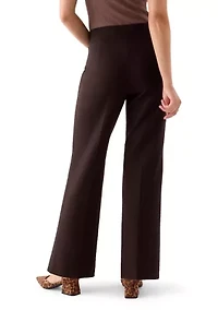 Petite Wide Leg Compression Trousers