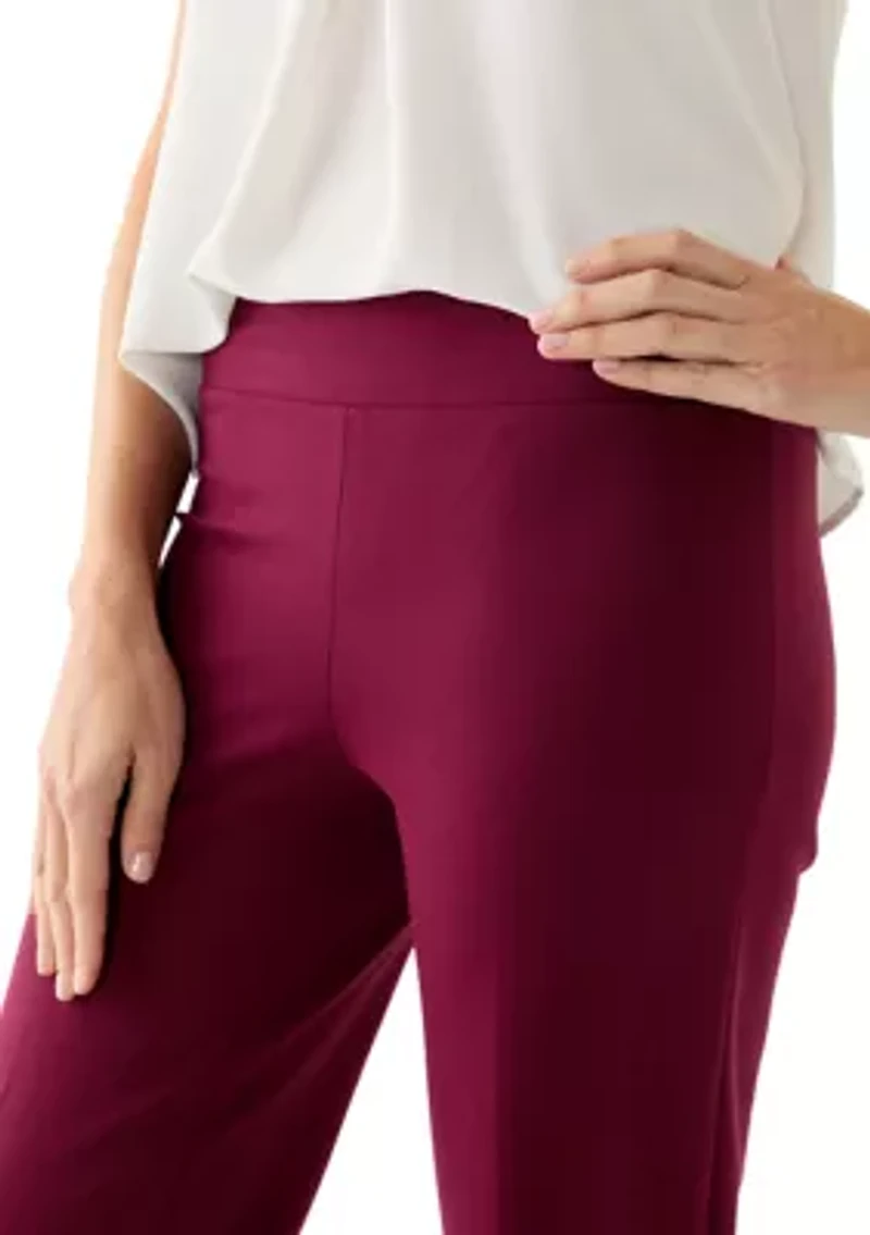 Petite Wide Leg Compression Trousers
