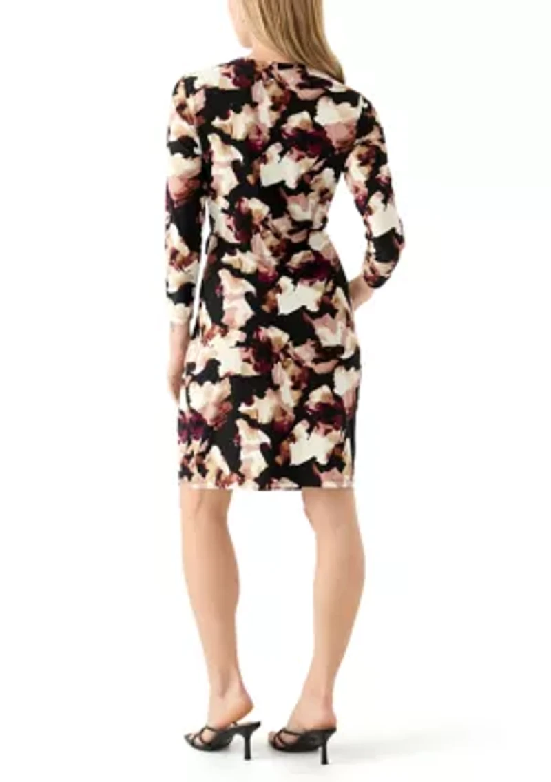 Petite Classic Wrap Printed Dress