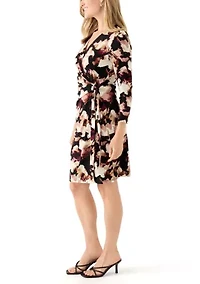 Petite Classic Wrap Printed Dress