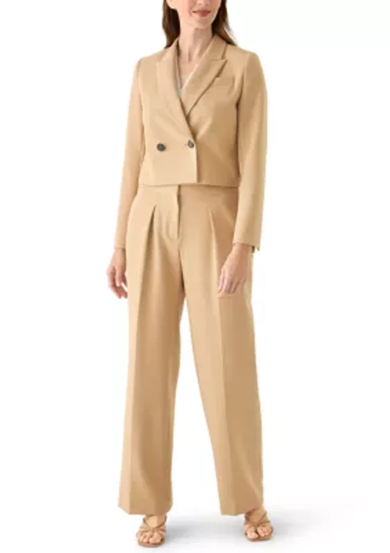 Women's Fit and Flare Wide Leg High Rise Pants