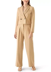 Women's Fit and Flare Wide Leg High Rise Pants