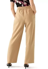 Petite Pleated Wide Leg Trouser