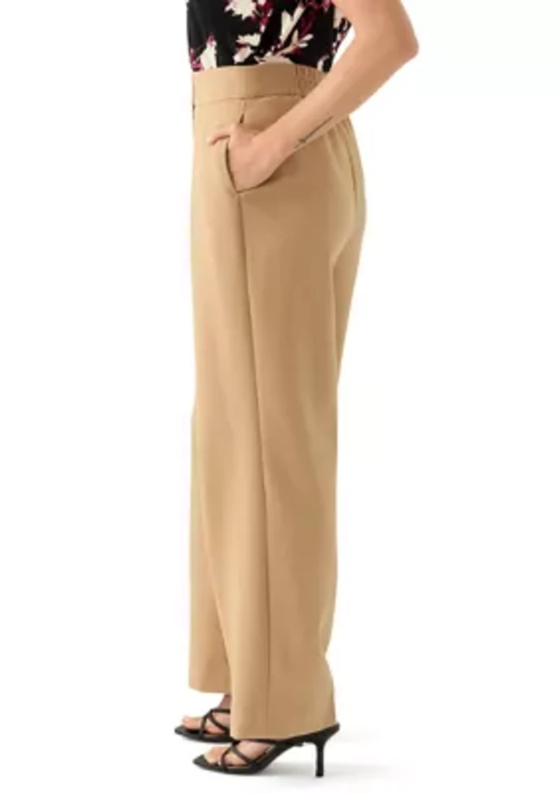 Petite Pleated Wide Leg Trouser