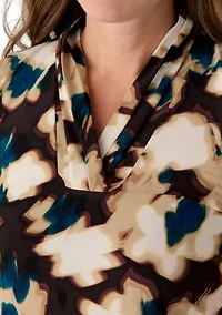 Petite Sleeveless Triple Pleated Blouse