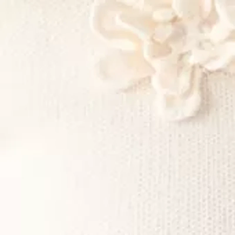 Petite Long Sleeve Floral Embroidered Boat Neck Sweater
