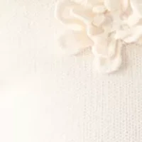 Petite Long Sleeve Floral Embroidered Boat Neck Sweater