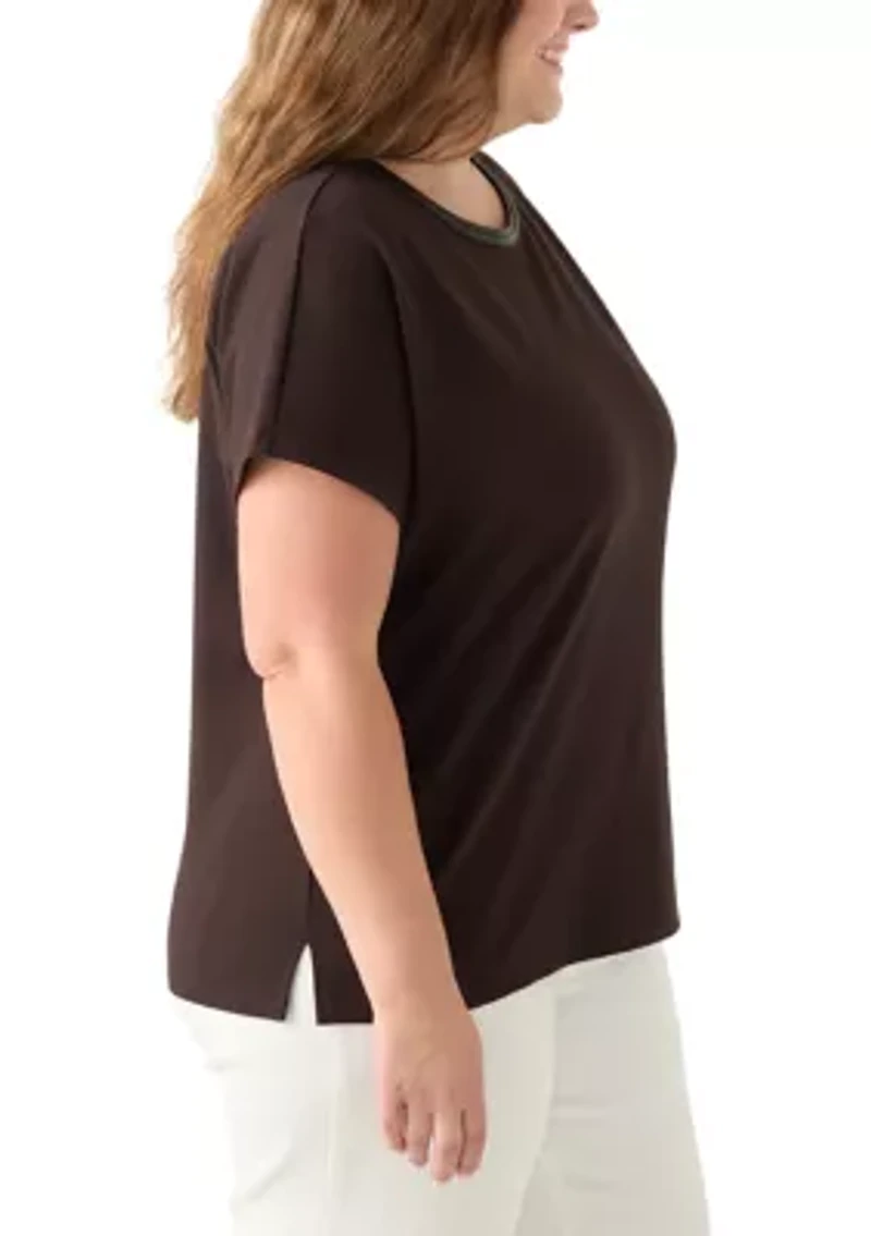 Plus Serenity Knit Dolman Sleeve T-Shirt