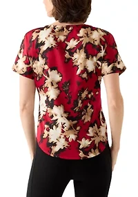 Women's Short Sleeve Bateau Neck Blouse