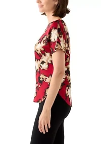 Women's Short Sleeve Bateau Neck Blouse