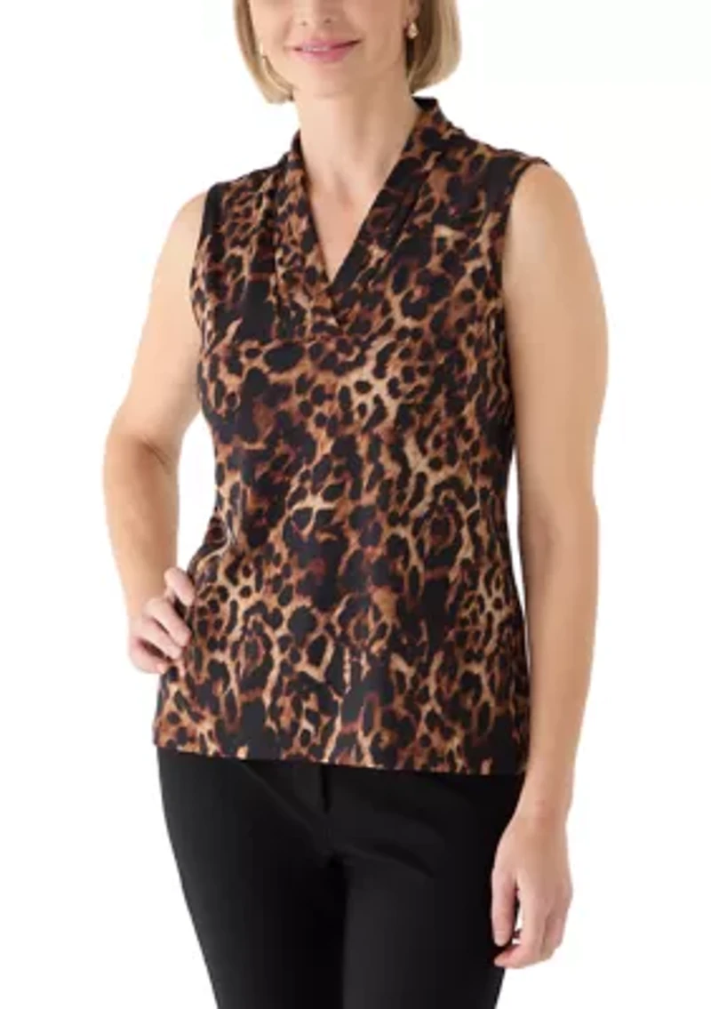Women's Triple Pleat Printed Blouse