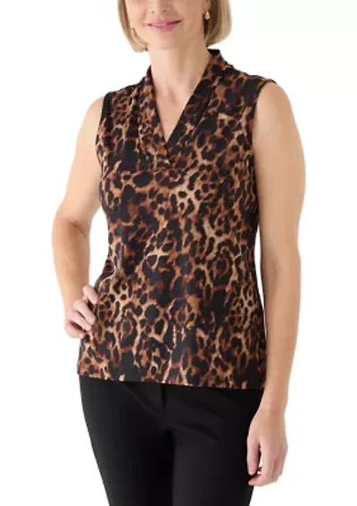 Women's Triple Pleat Printed Blouse