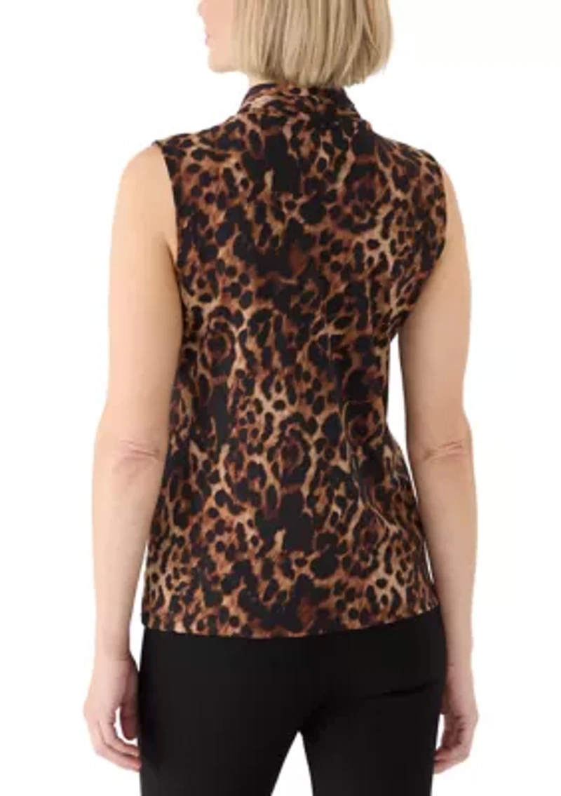Women's Triple Pleat Printed Blouse