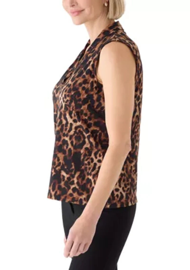 Women's Triple Pleat Printed Blouse