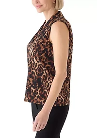 Women's Triple Pleat Printed Blouse