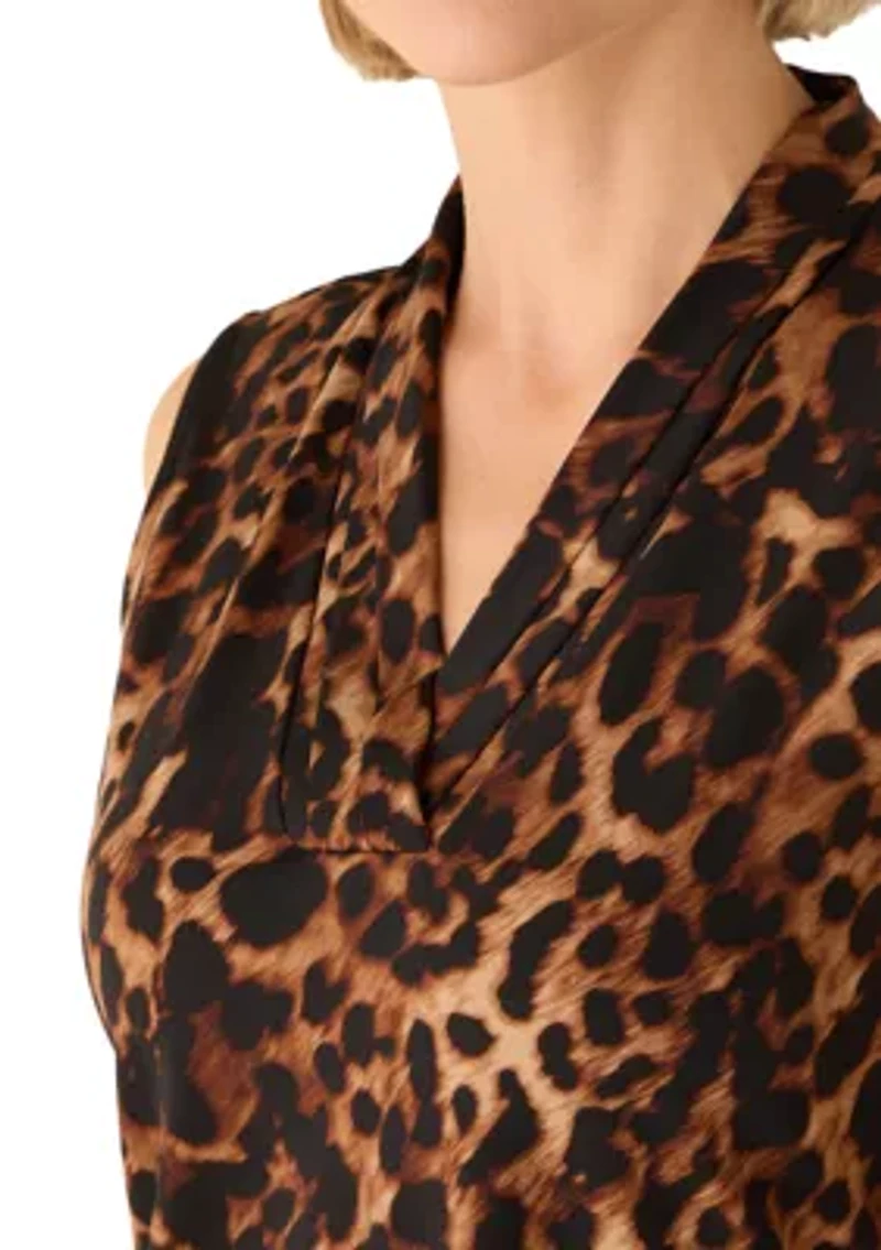 Women's Triple Pleat Printed Blouse