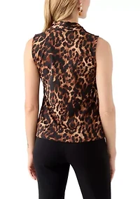 Petite Printed Triple Pleat Top