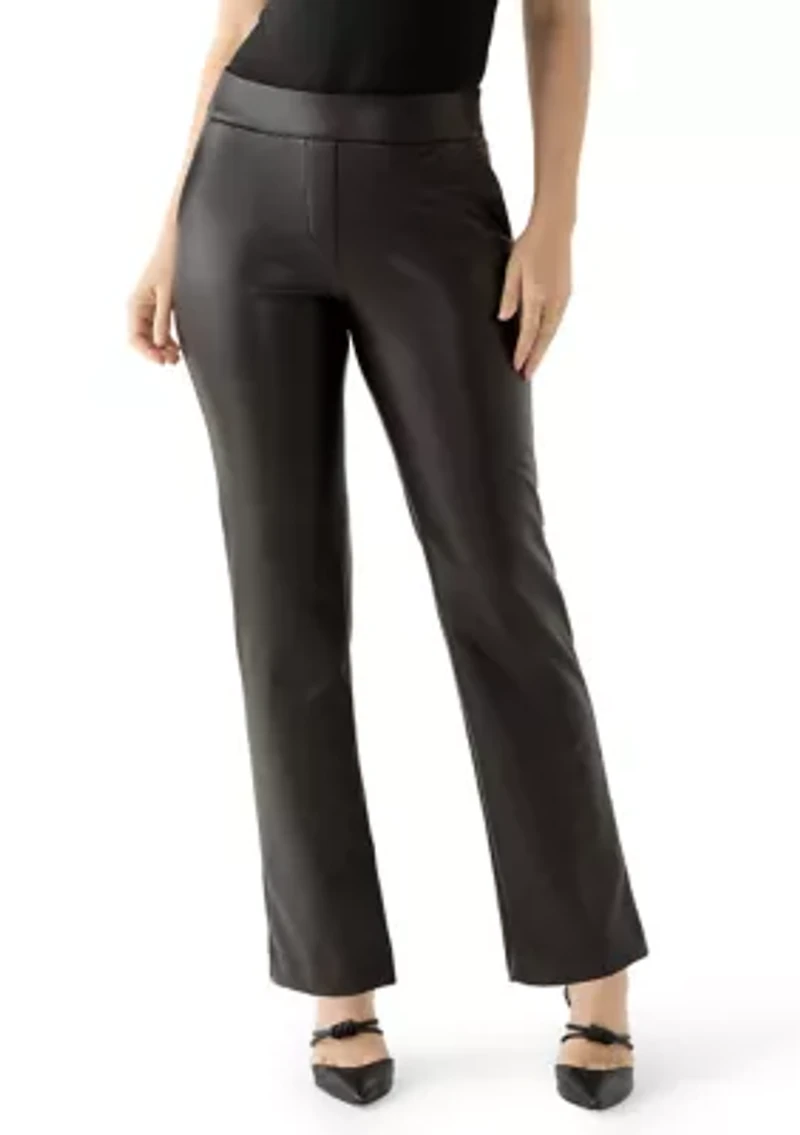 Petite Pull On Faux Leather Pants