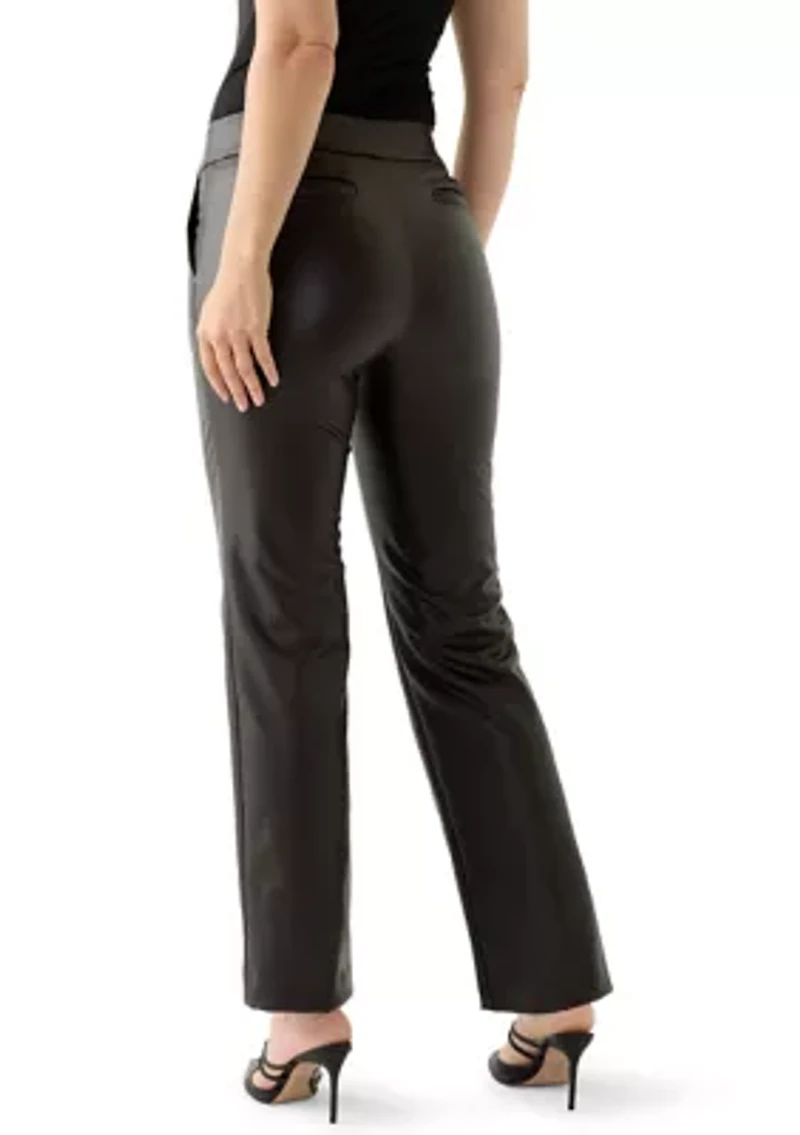 Petite Pull On Faux Leather Pants
