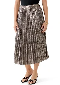 Petite Pleated Sequin Skirt