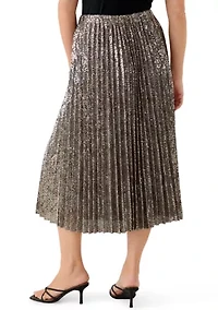 Petite Pleated Sequin Skirt
