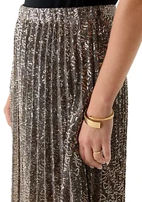 Petite Pleated Sequin Skirt