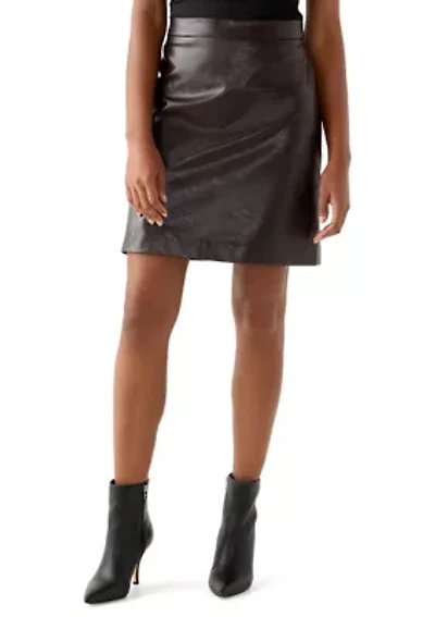 Women's Faux Leather A-Line Skirt