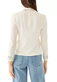 Petite Embellished Bracelet Sleeve Top