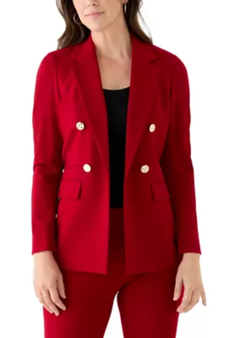 Women's Triple Pocket Faux Double Breasted Jacket