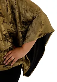 Plus Foiled Bateau Neck Cape Blouse